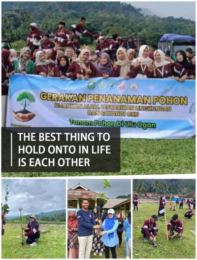 Gerakan Menanam Pohon di Kecamatan Ulu Ogan oleh Mahasiswa KKN STAI Baturaja dan JAC OKU